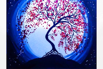 Paint Nite: Blue Moon Cherry Blossoms
